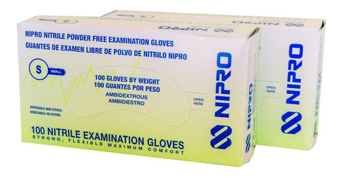 Guantes De Nitrilo Nipro 100 Piezas Desechables- Talla S 