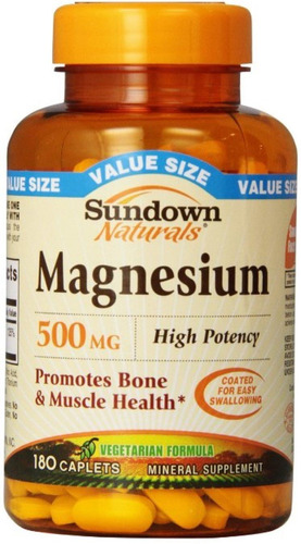 Sundown Naturals Magnesio 500 Mg Cpsulas 180 Ea (paquete De