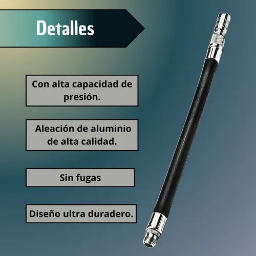 Manguera Extensor Super Bomba Inflador Llantas Negra Pro