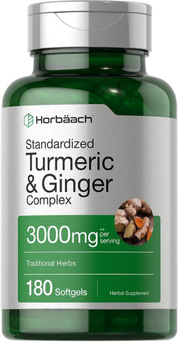 Turmeric Curcumin Y Jengibre 3000 Mg +  Bioperine 