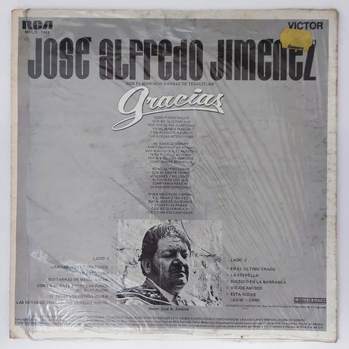 Jose Alfredo Jimenez - Gracias Lp (Usado)