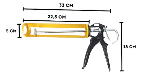 Pistola Aplicador De Silicone Cola Pu Tubo Uso Prof em aço