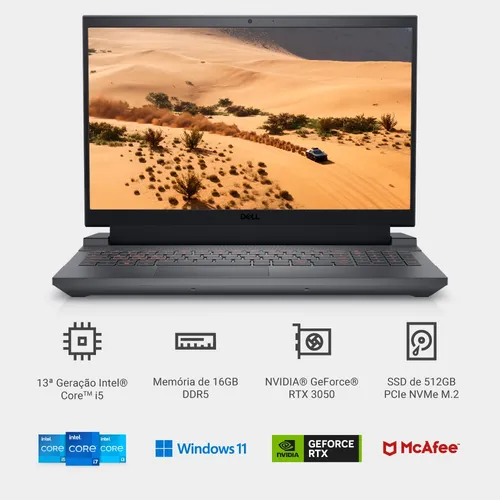 Notebook Gamer Dell G15-i1300-m35p 15.6  Fhd 13ª Geração Int