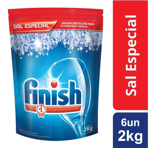Imagen 2 de 7 de Combo Finish Sal Especial Lavavajillas Automatico 2 Kg X 6