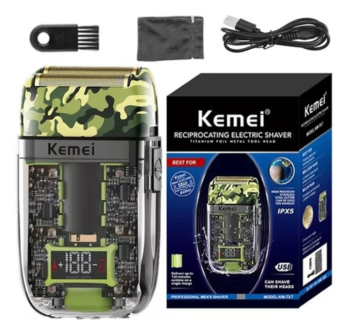 Kit 3 Máquinas Kemei Km1926 Km1928 Kmtx7 Transparente