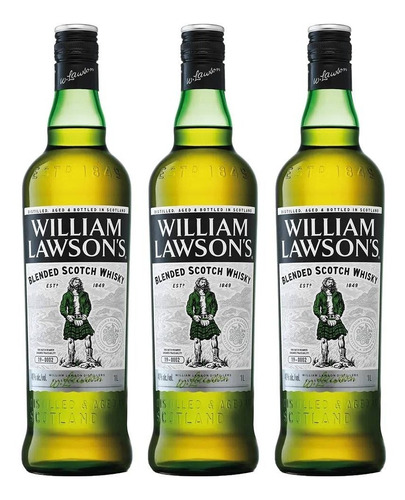 Whisky Escoces William Lawsons 1 Litro Pack X 3 Unidades