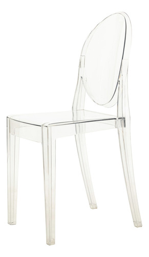 Set De 4 Sillas Ghost Acrilico Moderna Comedor Sala Eventos Estructura De La Silla Transparente Asiento Transparente Diseño De La Tela Liso