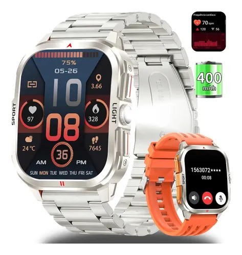 Smartwatch FoxBox BWMK98 Tático Militar Para Homem Com Chamadas e 100 Modos Esportivos