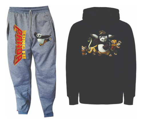 Conjunto Sudadera+buzohoodie Kung Fu Panda Niños Adultos