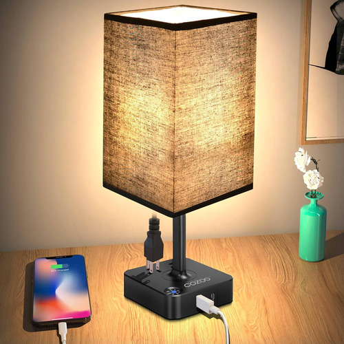 Mesa De Noche Y Lampara De Escritorio Base De Cargador Led