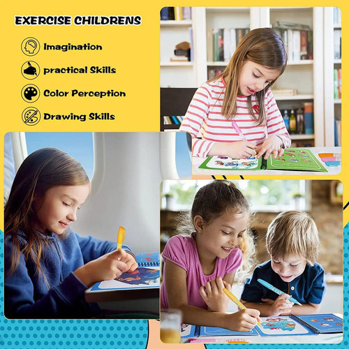 Mxg-sdu Libro De Acuarela Mágica Reutilizable Para Niños