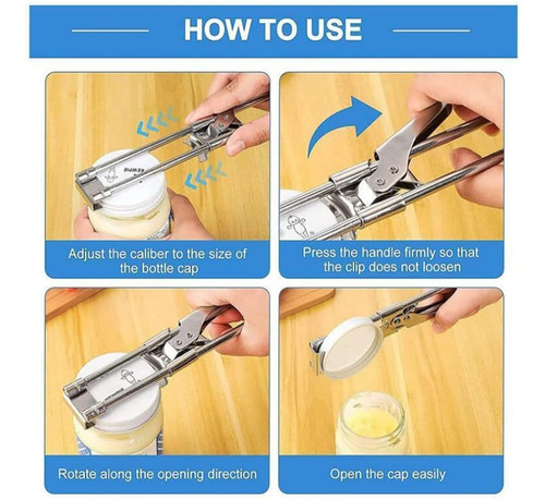 Abridor De Tarros Y Botellas Ajustable Master Opener (2 Unid