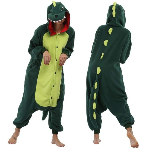 Pijama De Dinosaurio Verde Adulto.