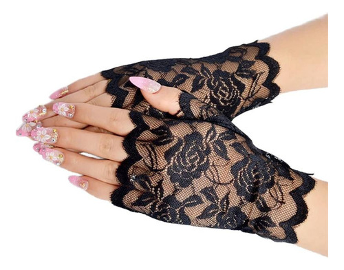 Guantes Cortos Para Fiesta Novias Boda Con Encaje