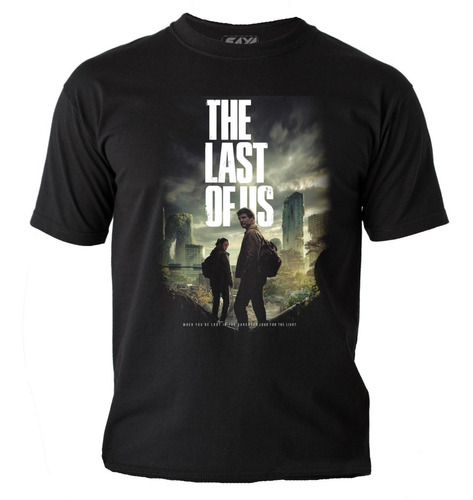 Camiseta The Last Of Us Serie En Algodón Negro Estampado