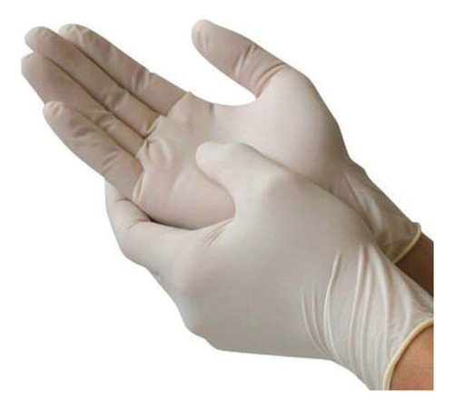 5 Caixas Luva Descarpack Látex Branco Lisa C/ Pó 100 Un Cada