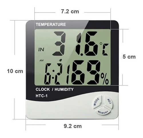Imagen 2 de 5 de Termómetro Higrómetro Digital Temperatura - Humedad Ta318