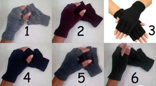 Guantes En Lana Dedos Libres X 6