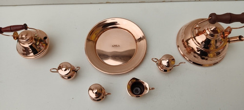 Imagen 3 de 9 de Juego De Té Mini 7 Piezas + Tapas Fabricado En Cobre