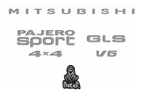 Kit Adesivo Mitsubishi Resinado Pajero Sport Gls V6 Dakar