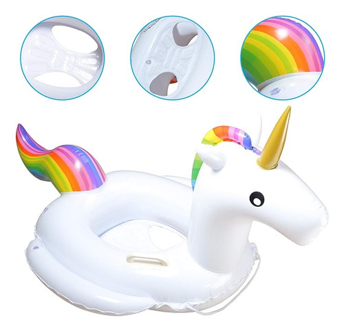 Unicornio Salvavidas Infantil 70cm Alberca Inflable Con Asas