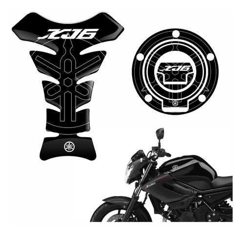 Protetor Tanque Tank Pad Bocal Yamaha Xj6 Resinado Tpa21 Cor Preto