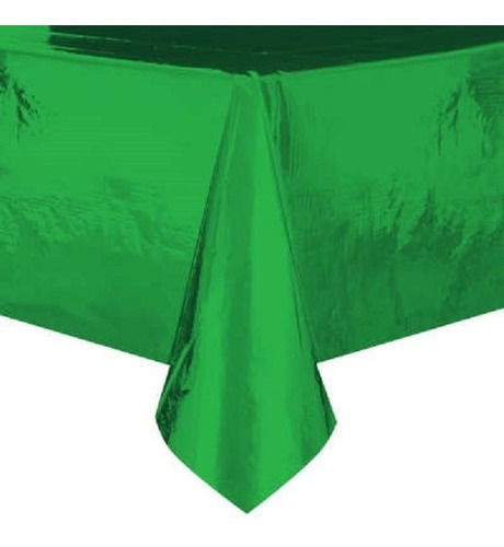 Mantel Plástico Rectangular Verde Metalizado 137cm X 274cm