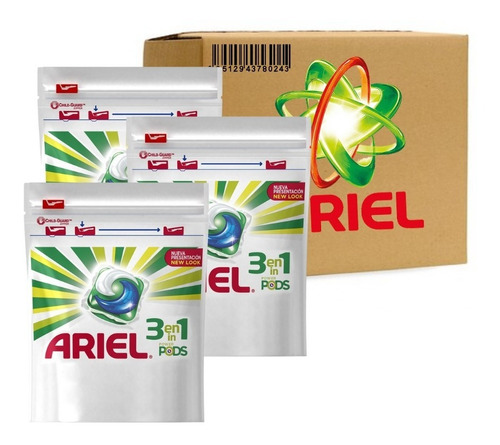 Detergente Ariel Pods Capsulas Pack X3 - 48 Ct