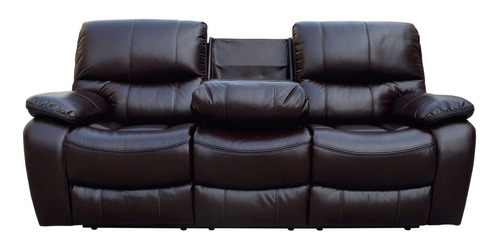 Sillon 3 Cuerpos Sofa Reclinable Living Comedor Marron Jon