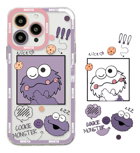 Funda De Teléfono Cartoon Cookie Monster Para iPhone 15, 12,