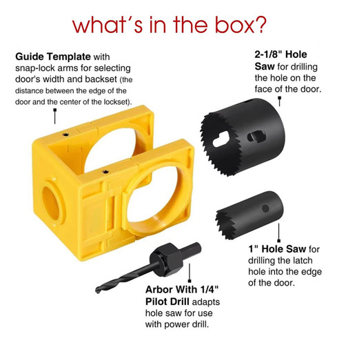 Kit De Instalación De Cerradura De Puerta De 1-3/8 Pulgadas
