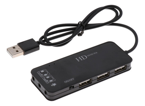 3puerto Usb2.0 Hub Y Adaptador Externo De Micrófono De