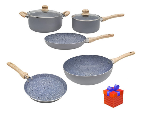 Set 7 Piezas Bateria Cocina Granito Ceramica Antiadh. Hudson