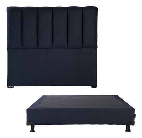 Cabecera King Size Dicasa Kami Azul + Box Dicasa Orly