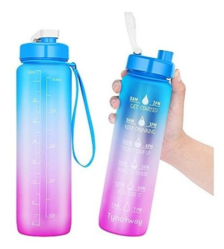 32oz Botella De Agua Motivacional Con Marcadores De Skmzy