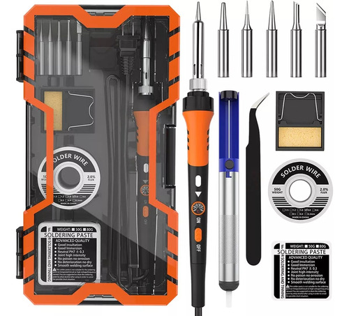 Kit De Soldador Premium, Pistola De Soldar De 60 W Con Cerám