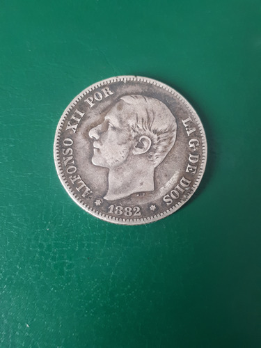 España 1882 2 Pesetas Plata (Usado)