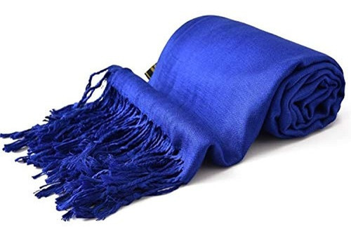 Federal Blue Color Solido Diseño Chal Bufanda Abrigo Estol
