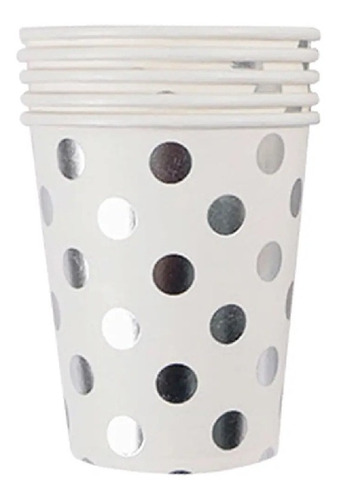 Vaso Polipapel Lunares Plateados X 10 Cotillón Activarte