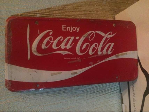 Placa Enjoy Coca Cola Importada Troquelada Auto