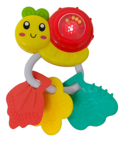 Sonajero Divertidos Animales Con Luces Y Sonidos Color Amarillo Diseño Caracol