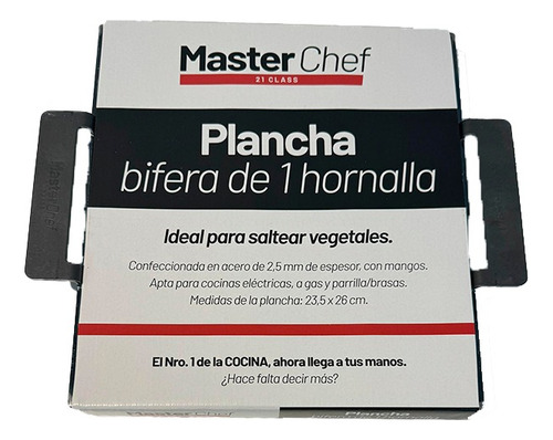 Plancha Bifera 4 Hornallas 23.5 X 26cm X 2.5mm Master Chef