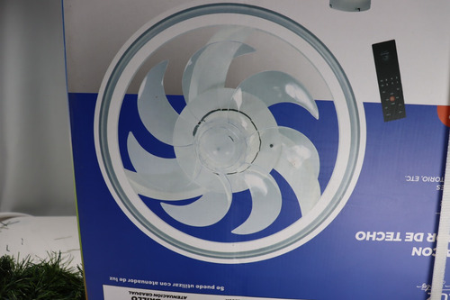 Lampara Ventilador De Techo Aspas Ocultas Iluminacion 30385 48 Cm 60 Hz Blanco Trasparente Plástico 7