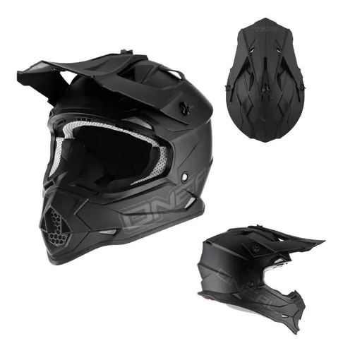 Casco Motocross Enduro Oneal 2 Series Solid Flat Negro Mate