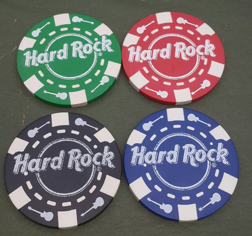 Lote De 4 Fichas De Pocker Casino Hard Rock