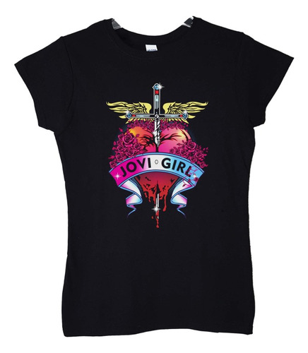 Polera Mujer Bon Jovi Jovi Girl Rock Abominatron