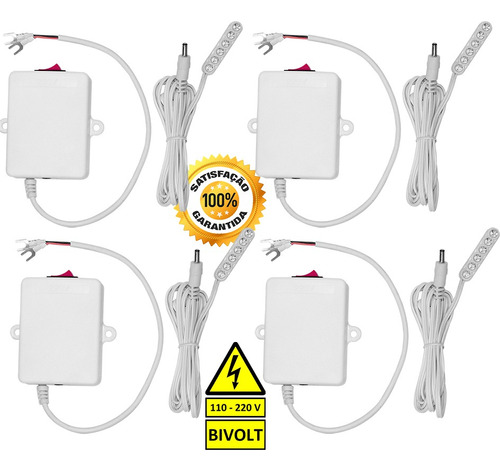 04 Luminária 06 Lâmpada Led Palito Magnético Máquina Costura