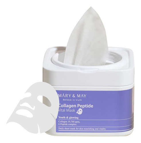 Mary&may Collagen Peptide Vital Mask 30ea | Dispensador Rapi