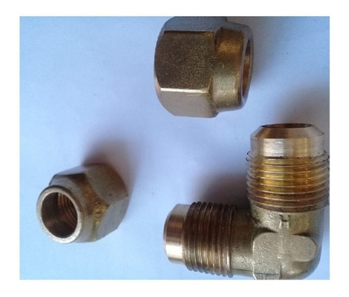 Codo Rápido 3/4 Bronce Completo Virolas Refrigeración Gas