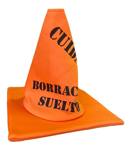 Chapéu Cone Sinalizador Cuidado Borracha Solta-kit2un